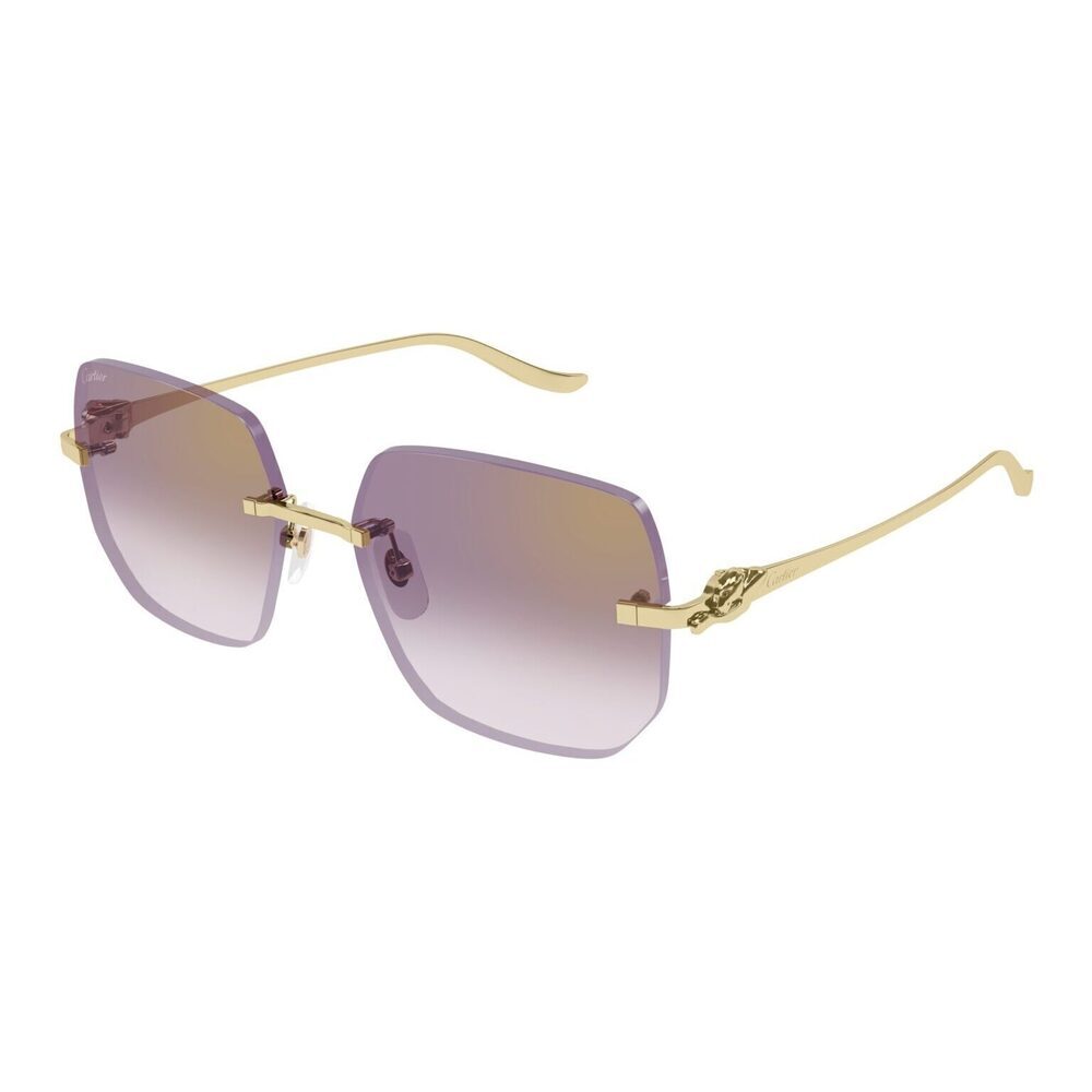 Cartier CT0549S-004 Sunglasses Gold Violet Metal